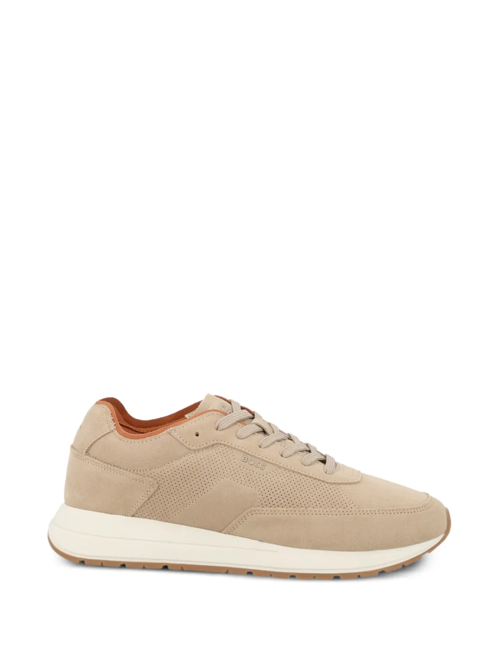 BOSS perforated suede sneakers - Nude