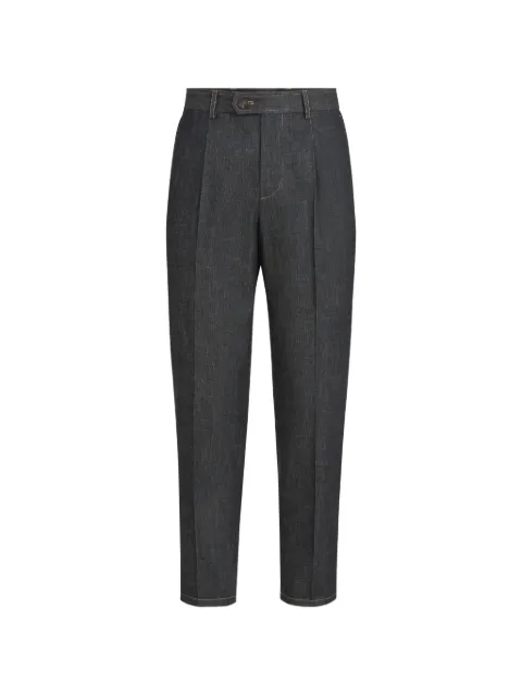 Brunello Cucinelli no-fade lightweight denim trousers with pleat