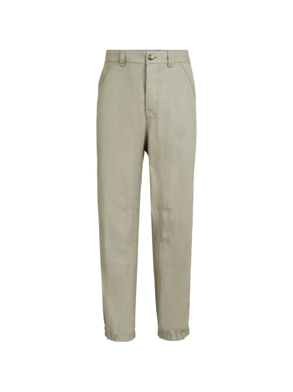 Brunello Cucinelli Pantaloni in lino con coulisse e motivo chevron - Toni neutri