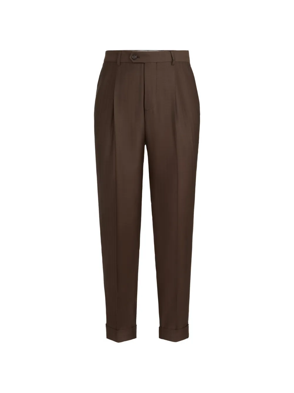 Brunello Cucinelli virgin-wool and cashmere trousers with pleat - Brown