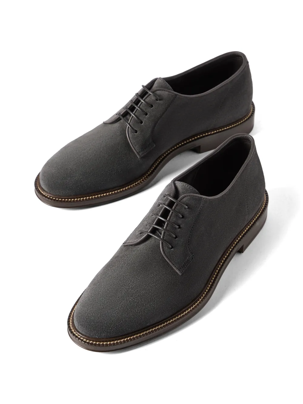 Brunello Cucinelli Kalfsleren derby schoenen Grijs