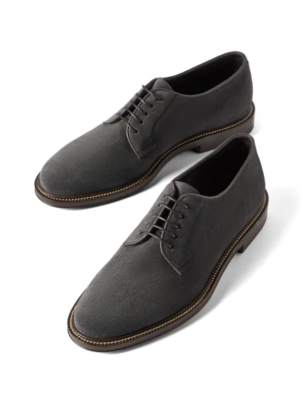 Brunello Cucinelli リバースカーフスキン ダービーシューズ | グレー