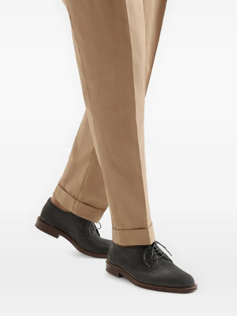 Brunello Cucinelli Kalfsleren derby schoenen Grijs