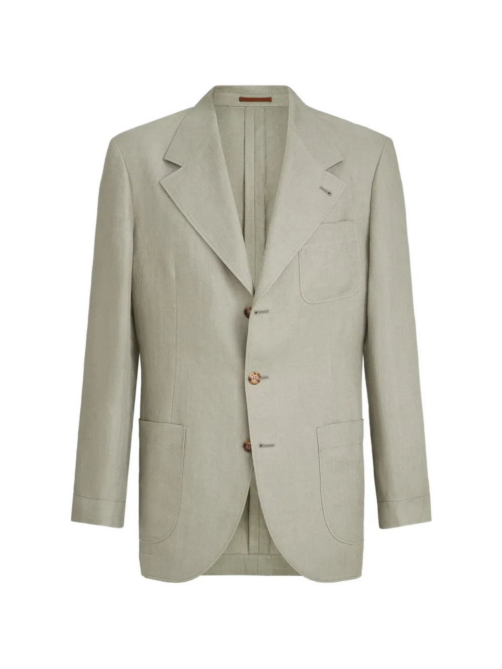 Brunello Cucinelli Linnen blazer met chevron streep Beige