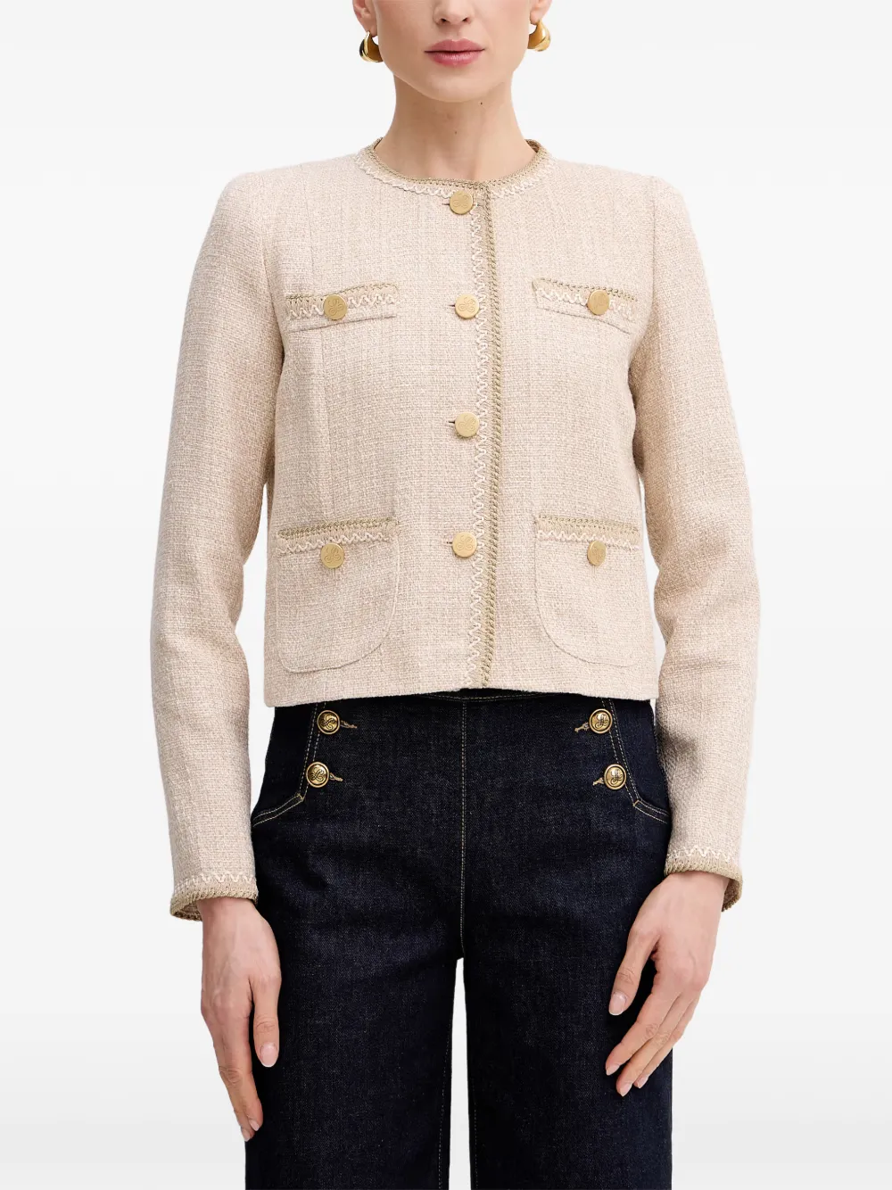 LUISA SPAGNOLI Vasari bouclé button-up jacket - Toni neutri