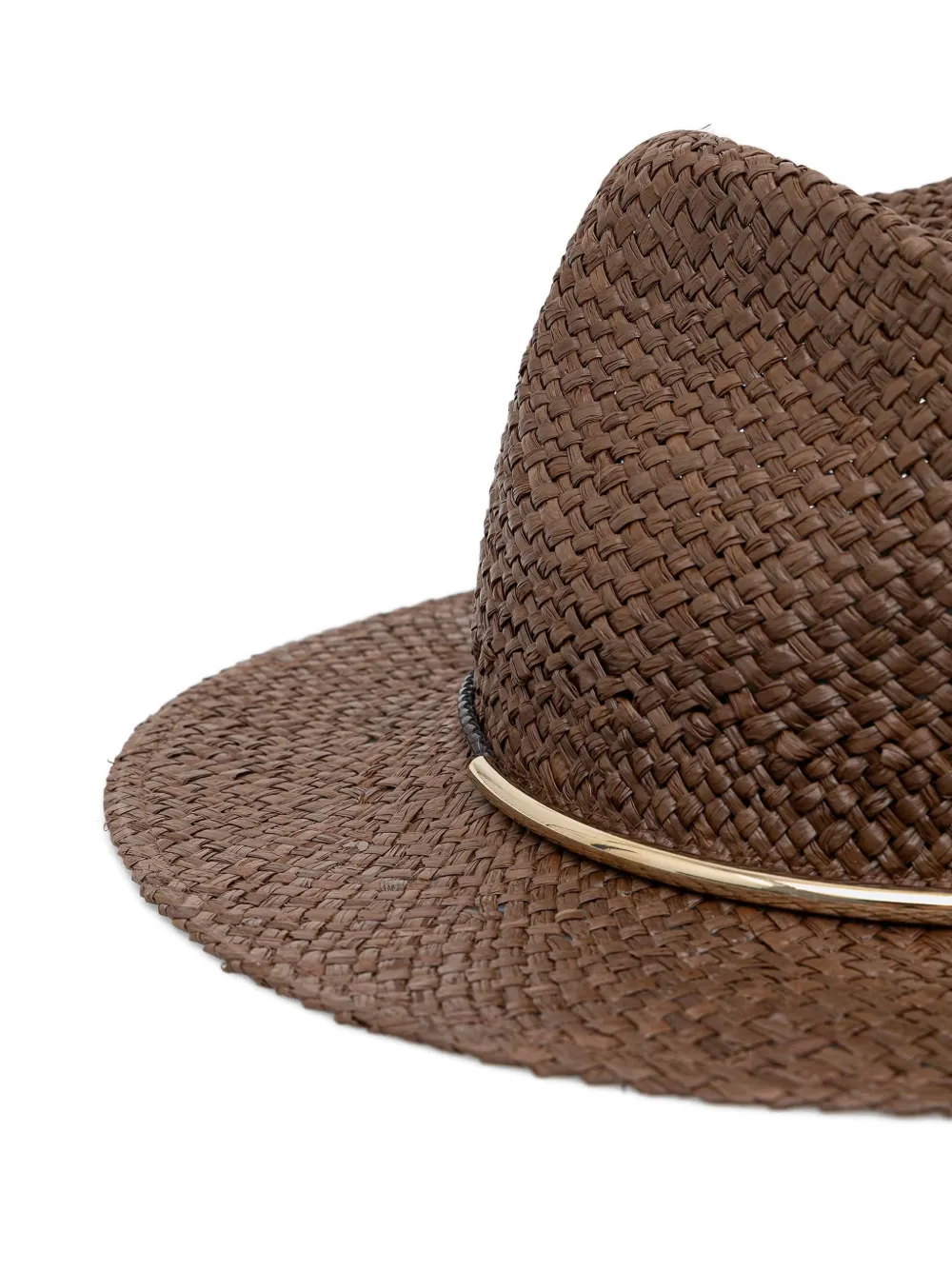 LUISA SPAGNOLI Geweven fedora hoed Bruin