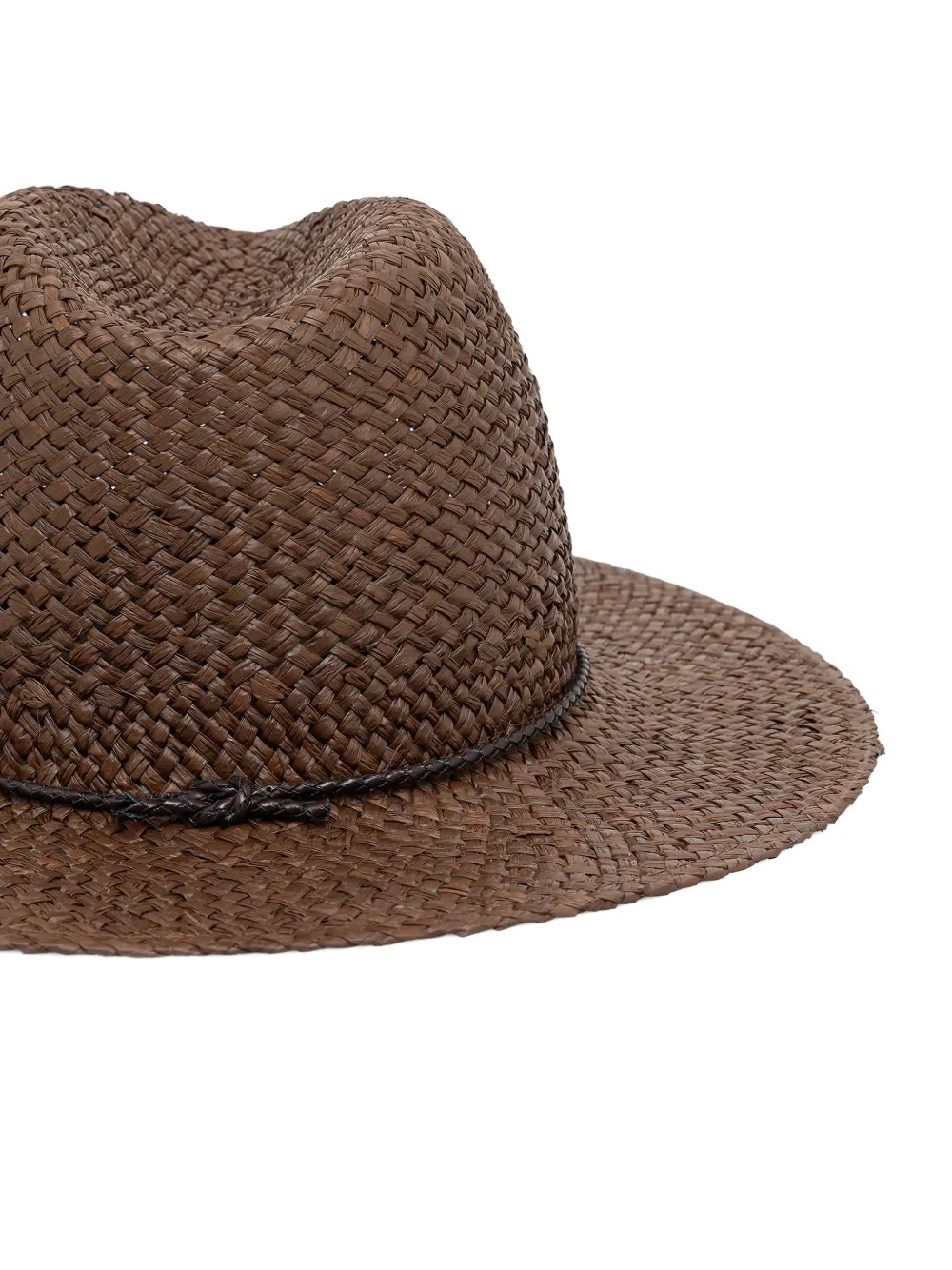 LUISA SPAGNOLI Geweven fedora hoed Bruin