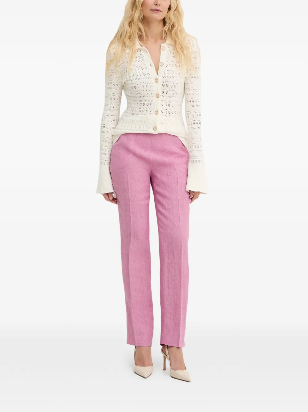 LUISA SPAGNOLI Ammenda straight plooibroek Roze