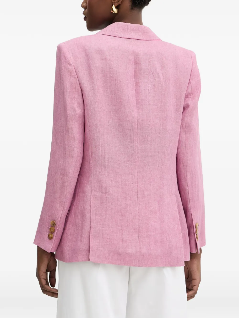 LUISA SPAGNOLI Vetrate blazer met enkele rij knopen en gekerfde revers Roze