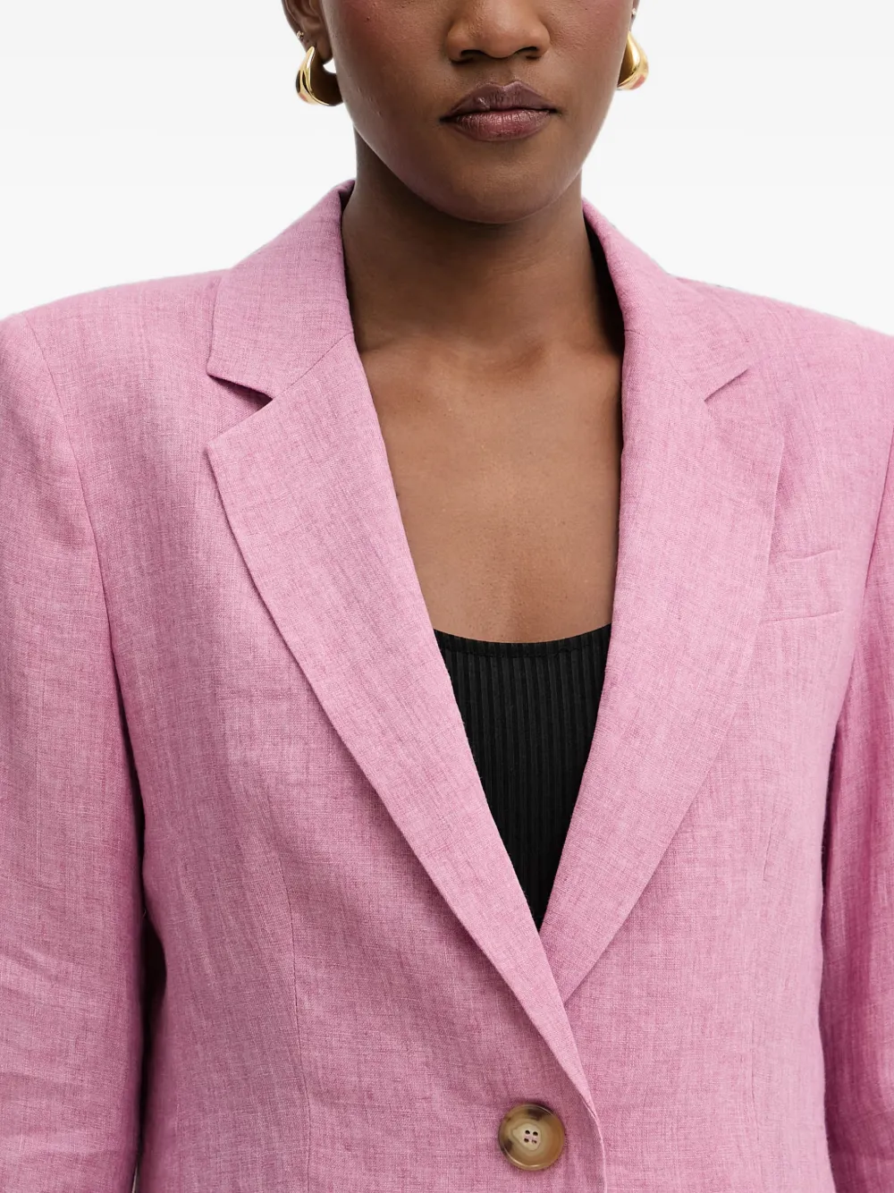 LUISA SPAGNOLI Vetrate blazer met enkele rij knopen en gekerfde revers Roze