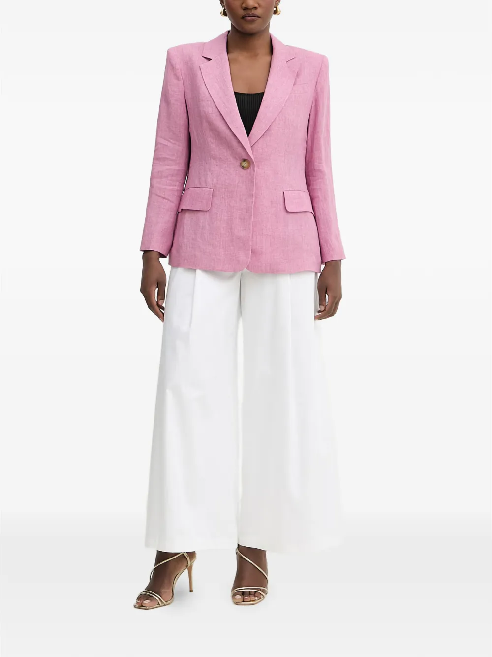 LUISA SPAGNOLI Vetrate blazer met enkele rij knopen en gekerfde revers Roze