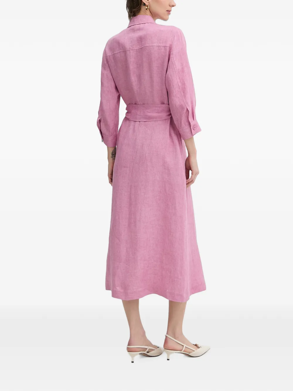 LUISA SPAGNOLI Midi-jurk met ceintuur Roze