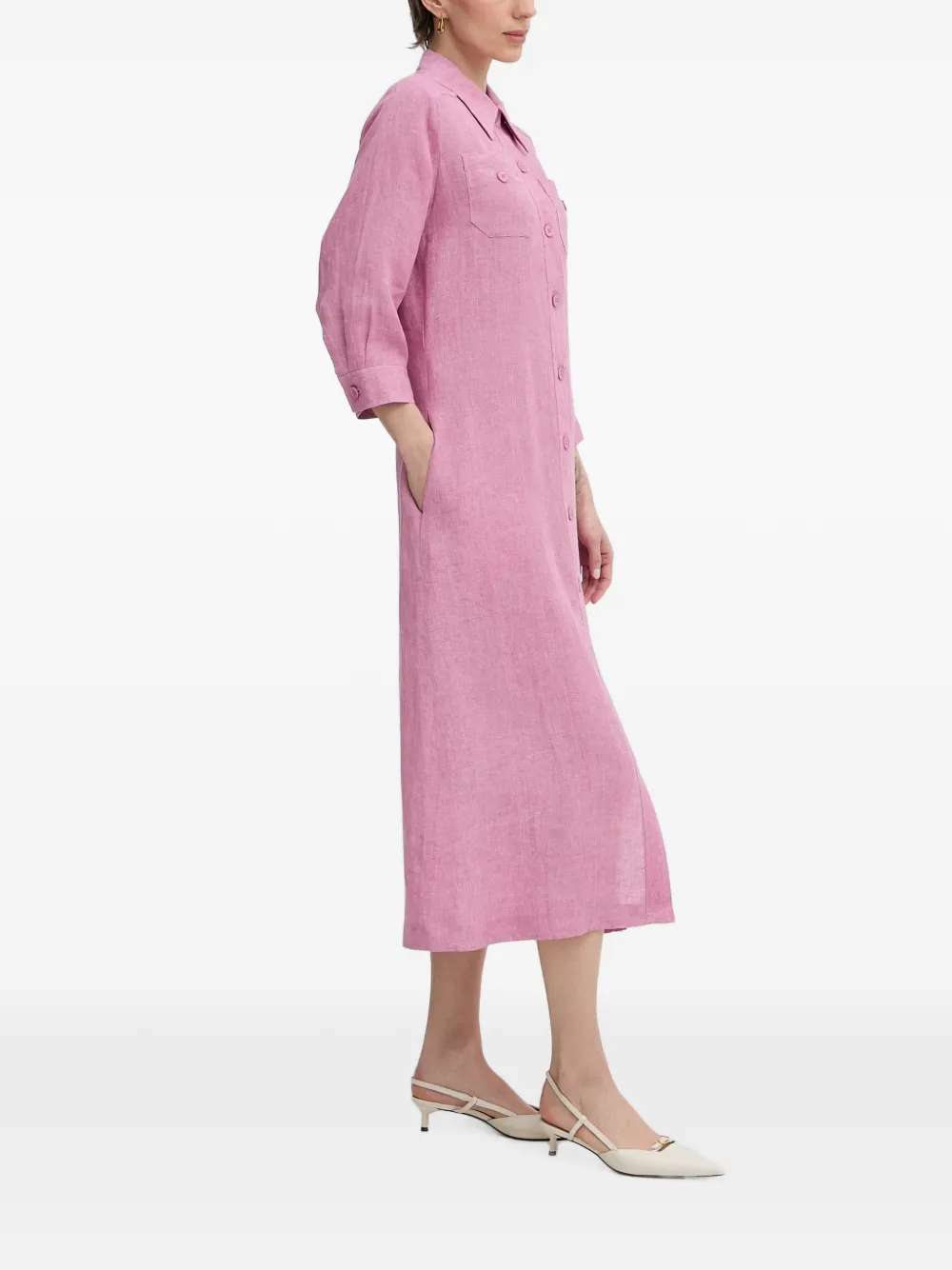 LUISA SPAGNOLI Midi-jurk met ceintuur Roze