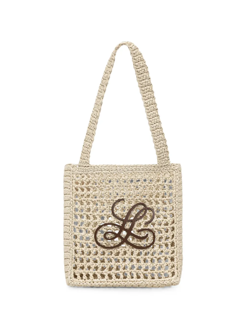 LUISA SPAGNOLI mini Isolette interwoven tote bag - Toni neutri