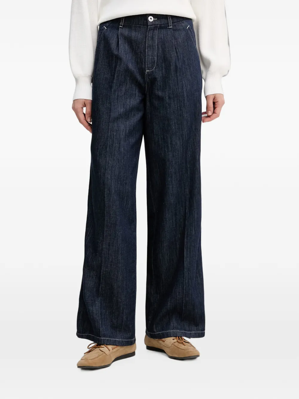 Marc Aurel pleated wide-leg jeans