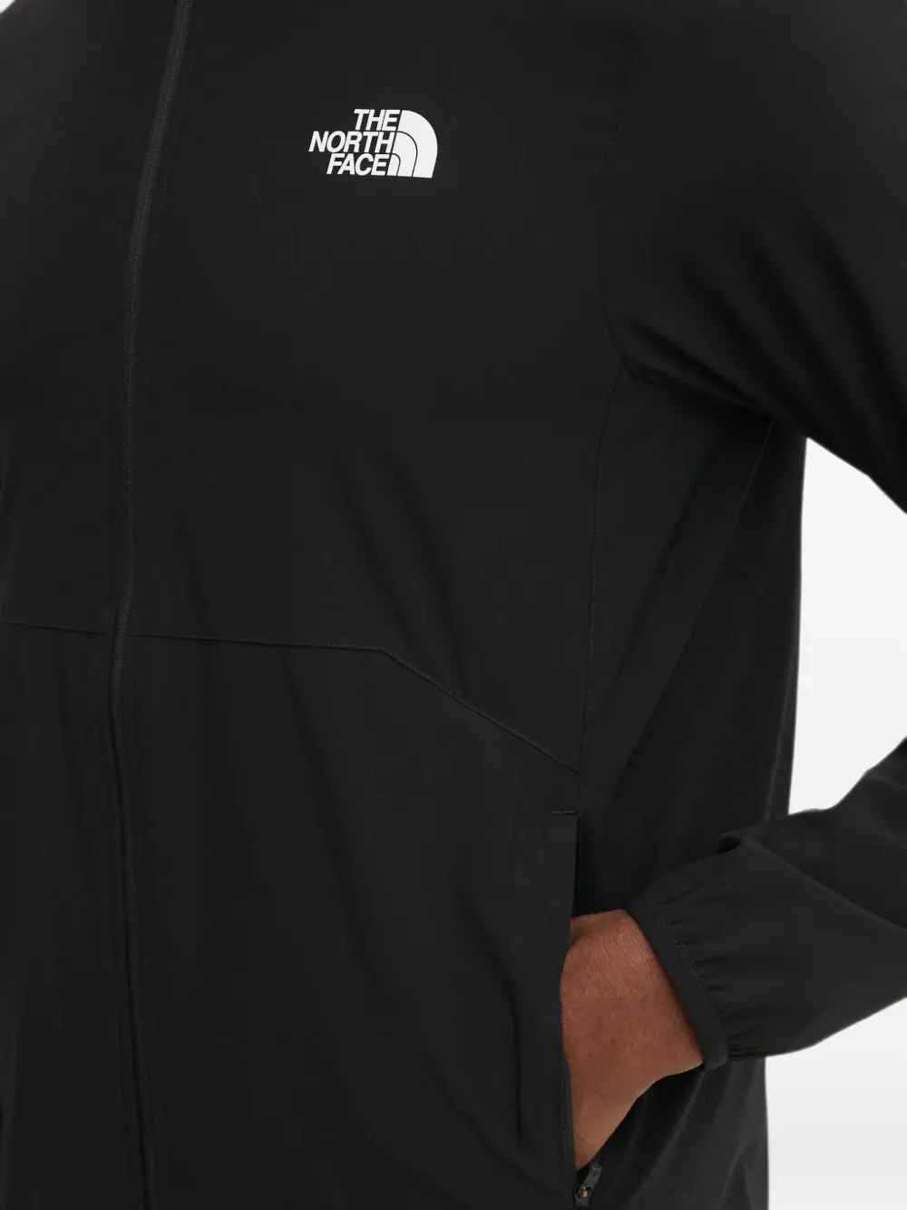The North Face Hoodie met logoprint en rits Zwart