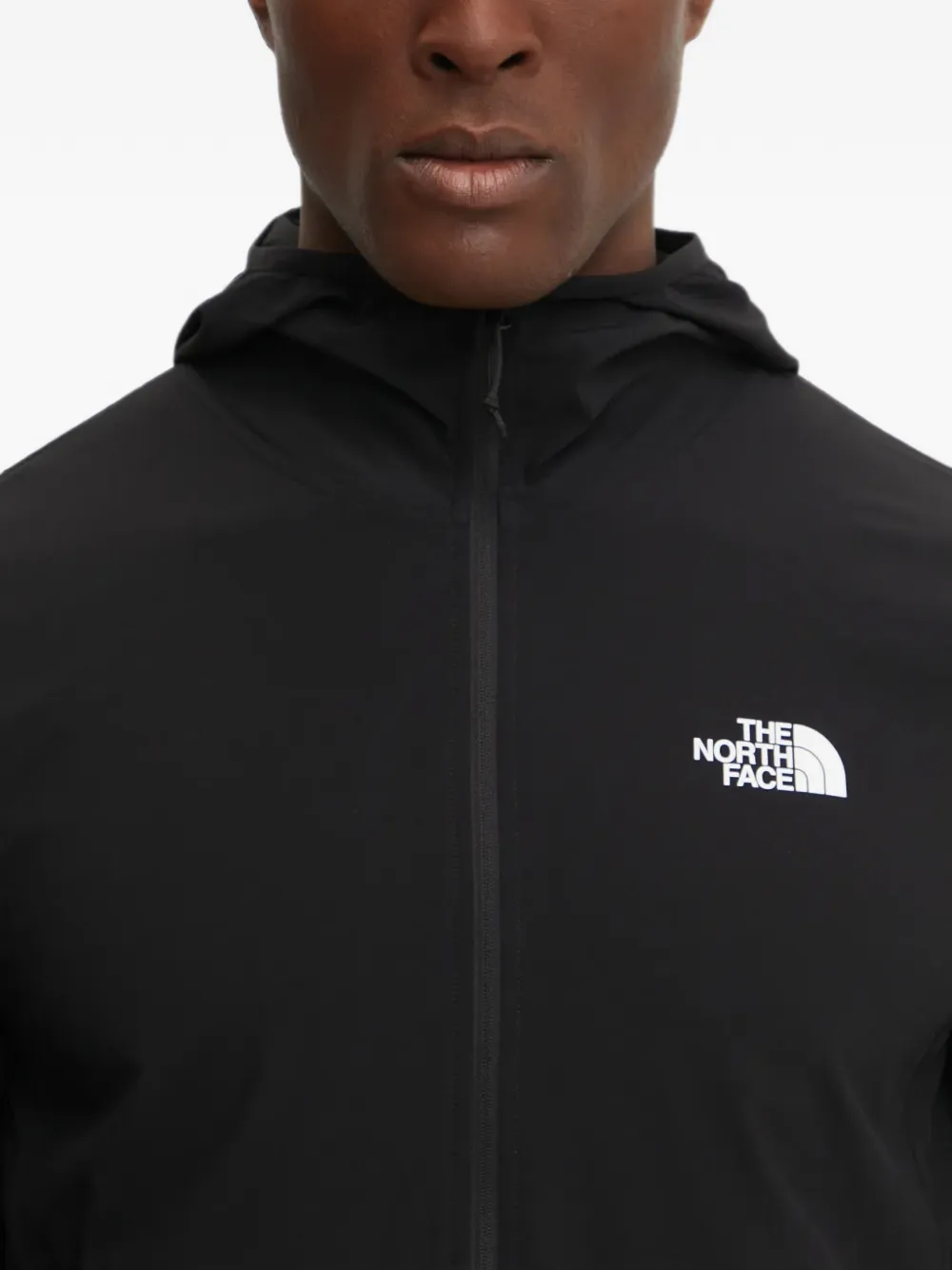 The North Face Hoodie met logoprint en rits Zwart