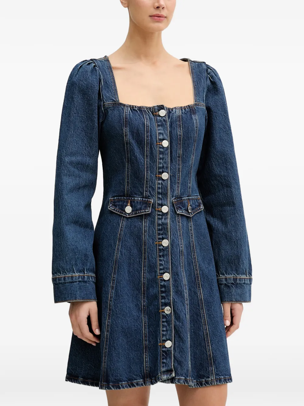 Gestuz GZsamia denim mini-jurk met knopen Blauw