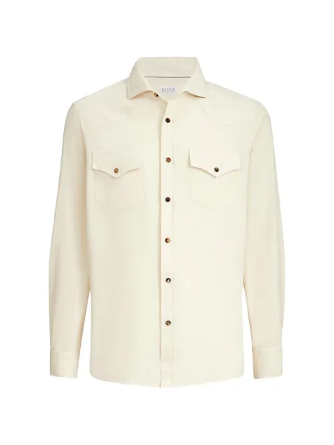 Brunello Cucinelli camisa estilo western con diseño teñido