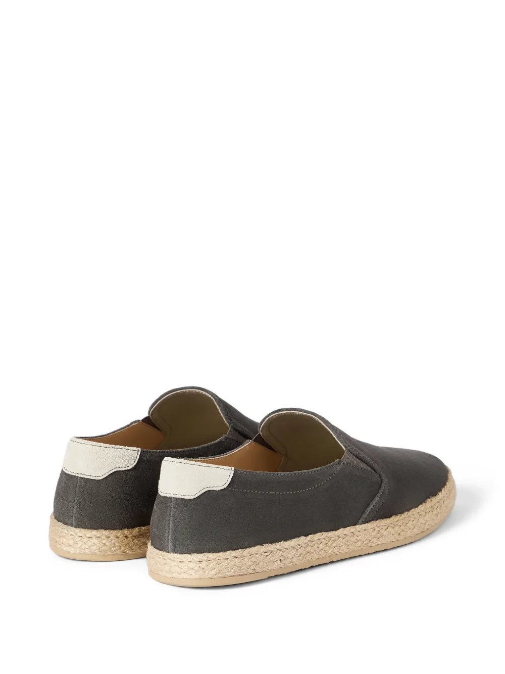Brunello Cucinelli Suède instappers met touwdetail Grijs