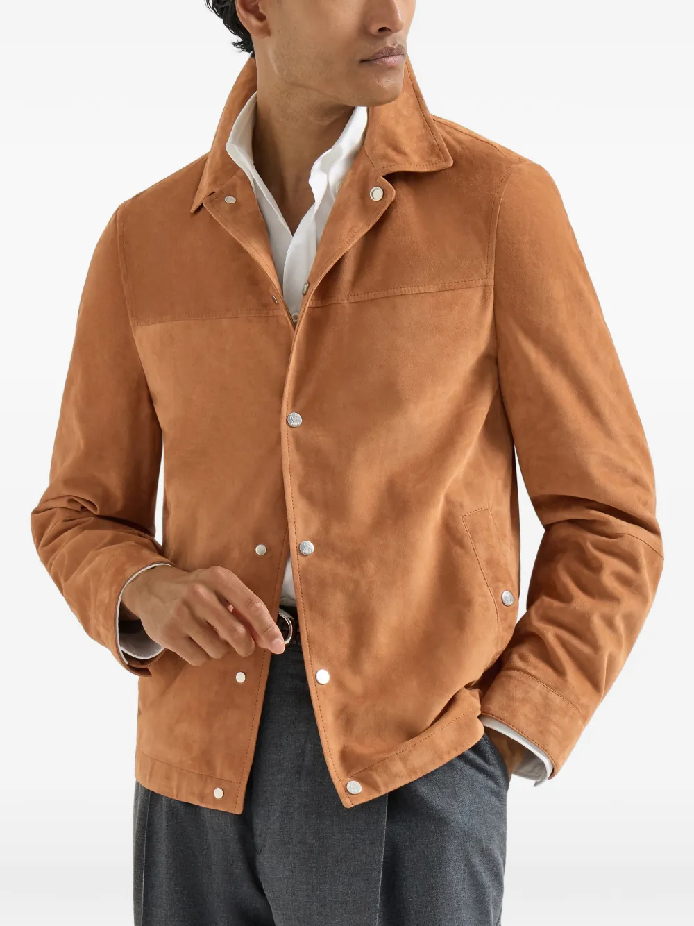 Brunello Cucinelli Suède jack Bruin