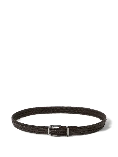 Brunello Cucinelli chevron-effect braided leather belt