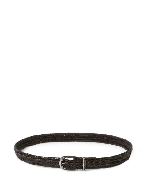Brunello Cucinelli chevron-effect braided leather belt