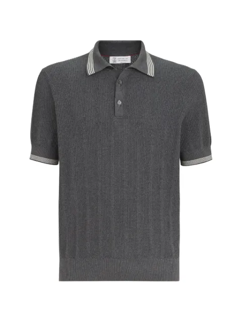 Brunello Cucinelli cotton textured rib-knit polo