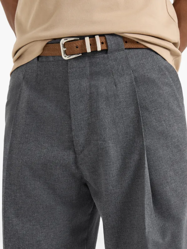 Brunello Cucinelli virgin-wool, Cotton And Silk Mouliné Trousers