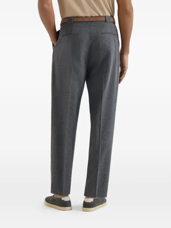 最高級 BRUNELLO CUCINELLI スラックスパンツ size 48 Brunello Cucinelli virgin-wool, Cotton And Silk Mouliné Trousers