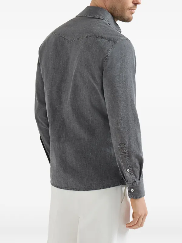 Brunello Cucinelli デニムシャツ | グレー | FARFETCH JP