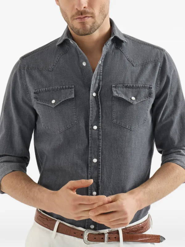 Brunello Cucinelli デニムシャツ | グレー | FARFETCH JP