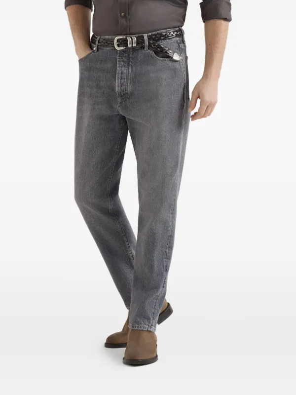 新品Brunello Cucinelliアイコニックフィットウォシュドグレー46 Brunello Cucinelli アイコニックフィット デニムパンツ | グレー