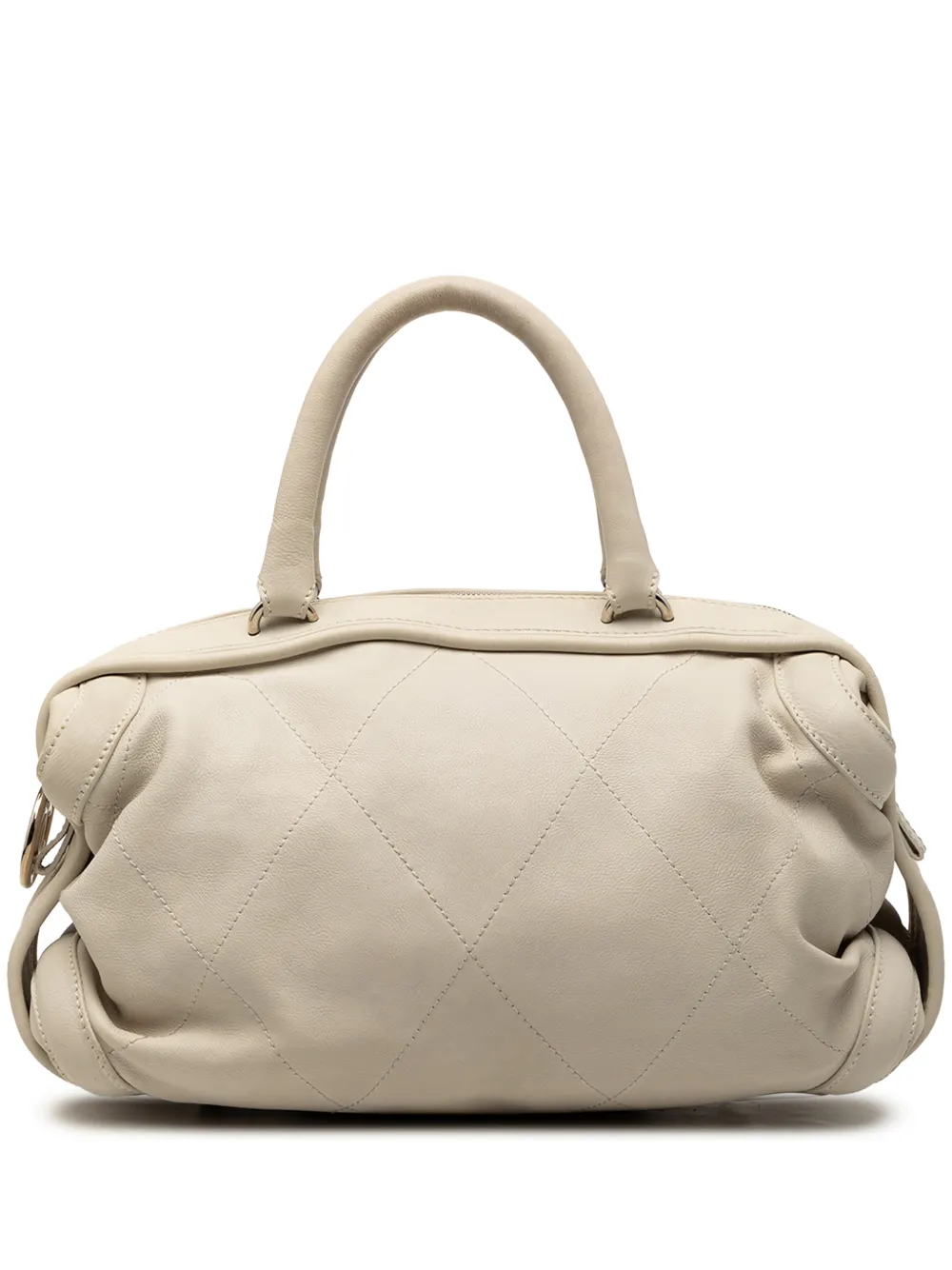 CHANEL Pre-Owned 2006-2008 CC Calfskin Wild Stitch Bowling Bag boston bag - Bianco
