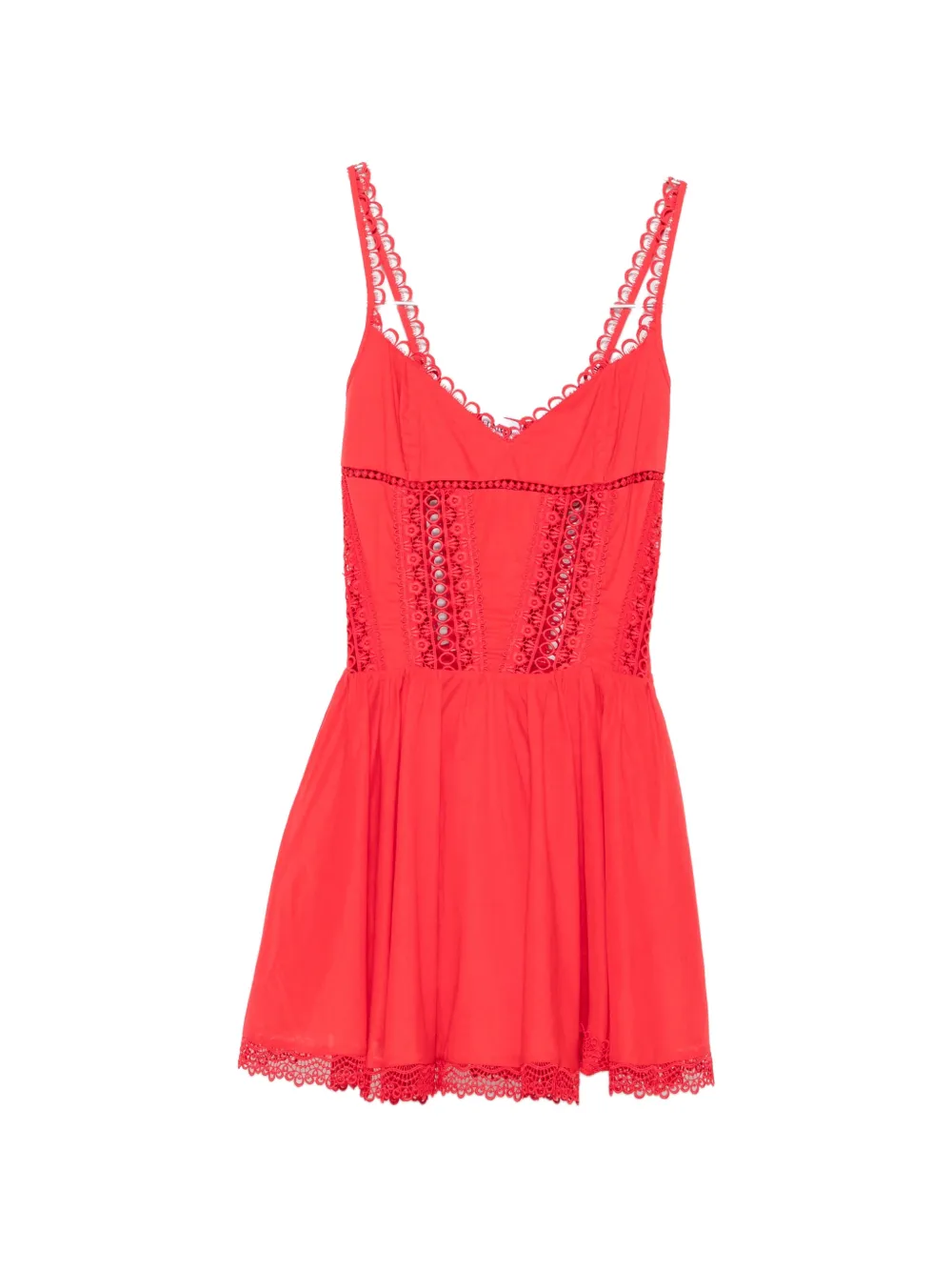 Charo Ruiz Ibiza Gardenia lace-trim flared mini dress
