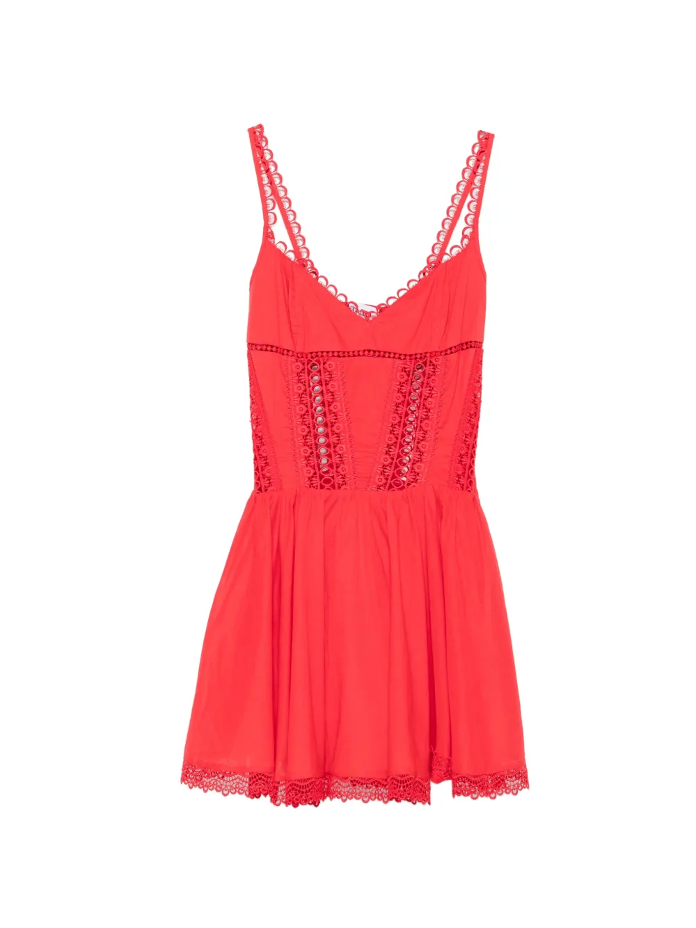 Charo Ruiz Ibiza Gardenia lace-trim flared mini dress