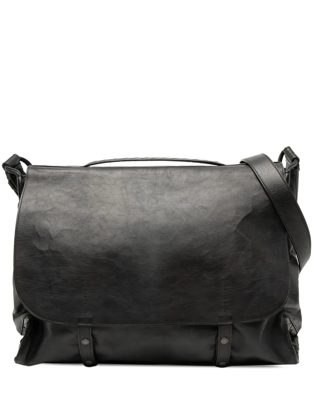 Bottega Veneta Pre-Owned 2012-2025 Nappa Intrecciato Trimmed Messenger Bag satchel - Nero
