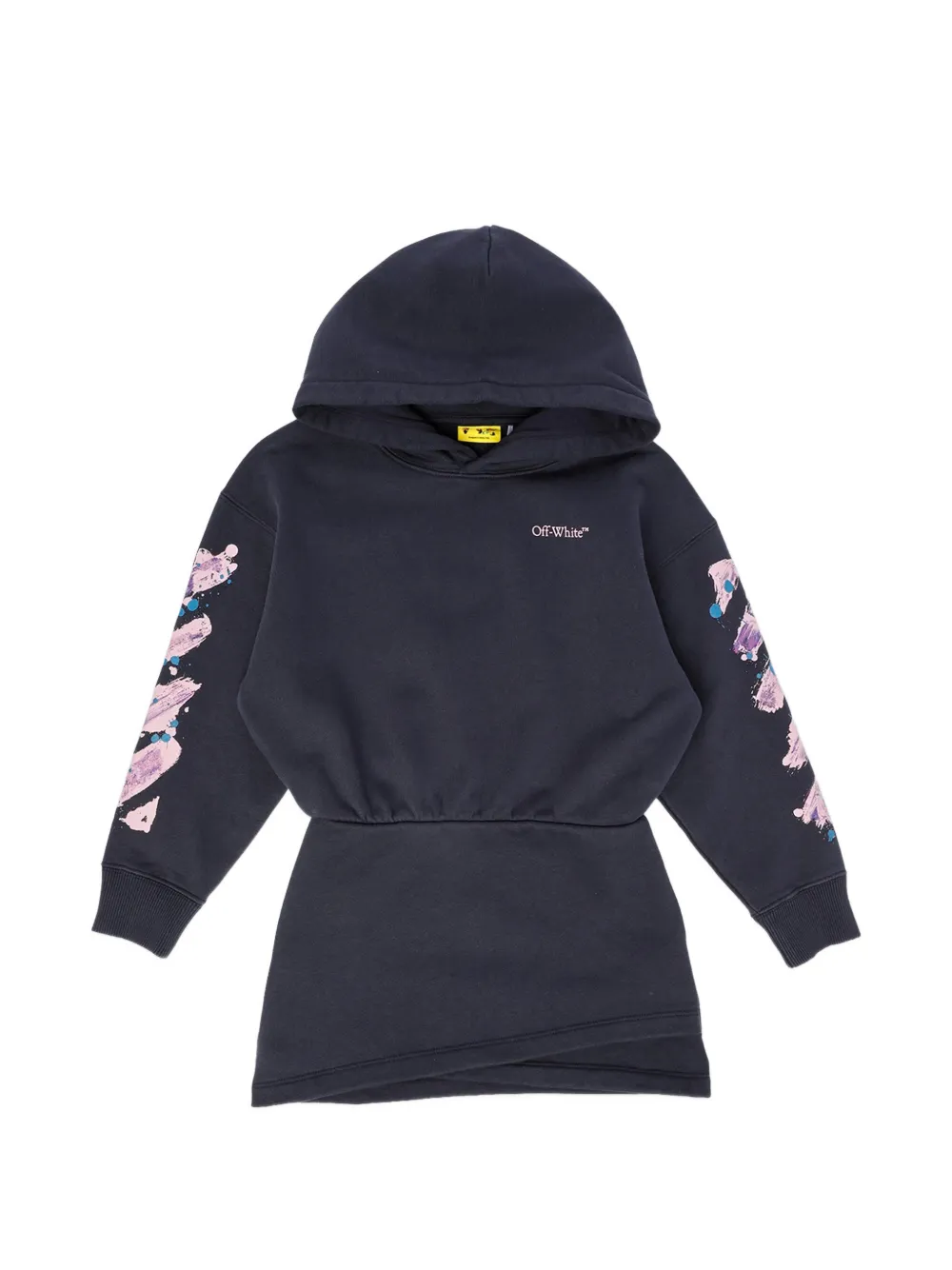 Off-White Kids Diag Splat hooded dress - Blu