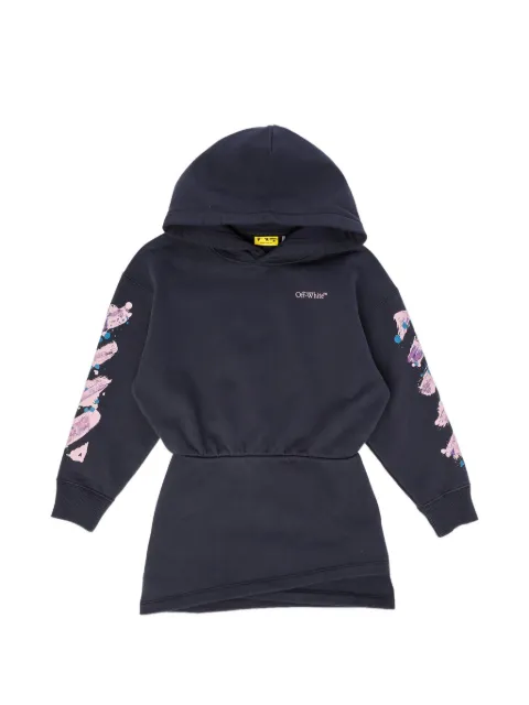 Off-White Kids Diag Splat hooded dress