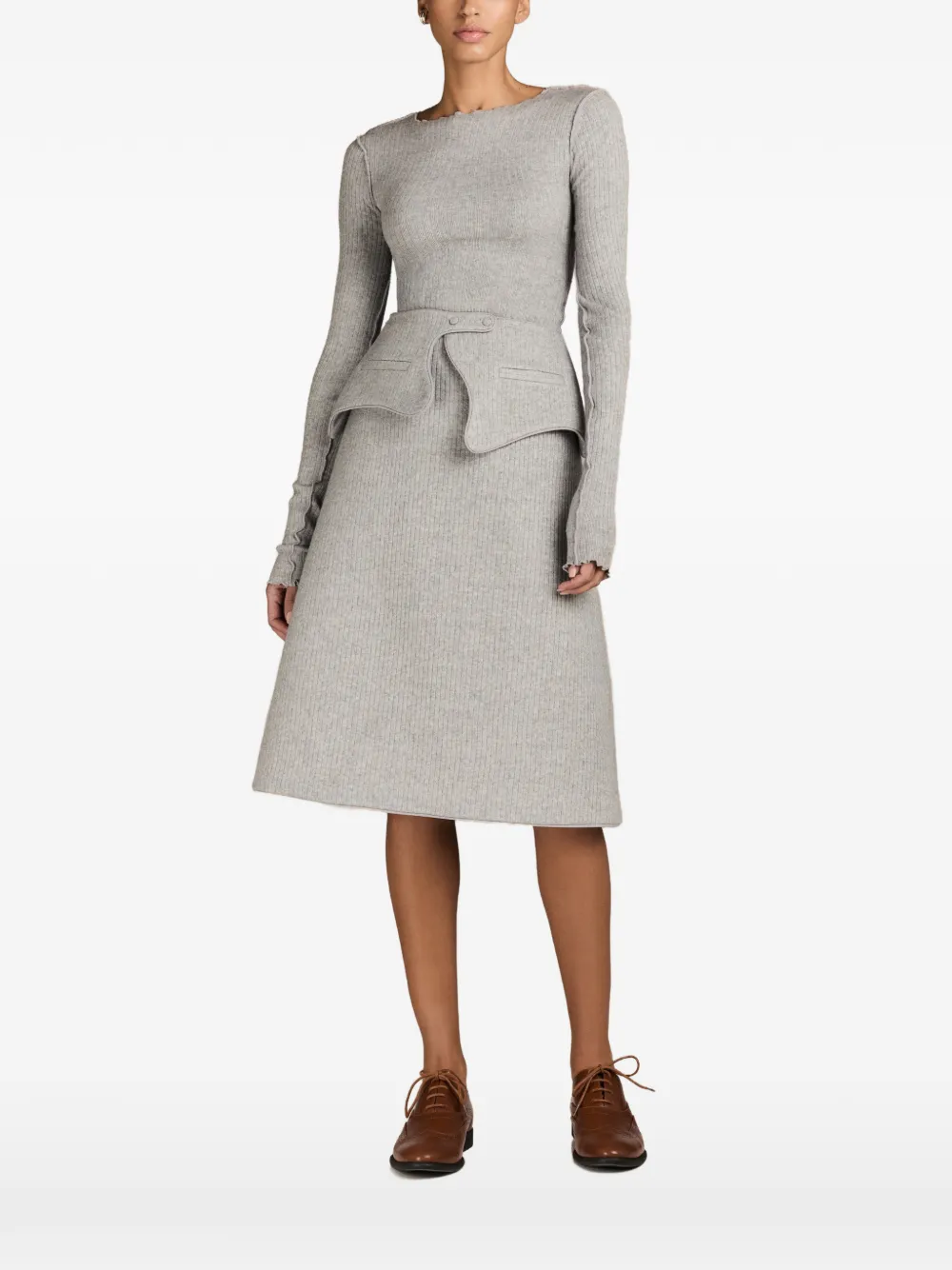 MARK-OFF Chelsea ribbed-knit top - Grigio