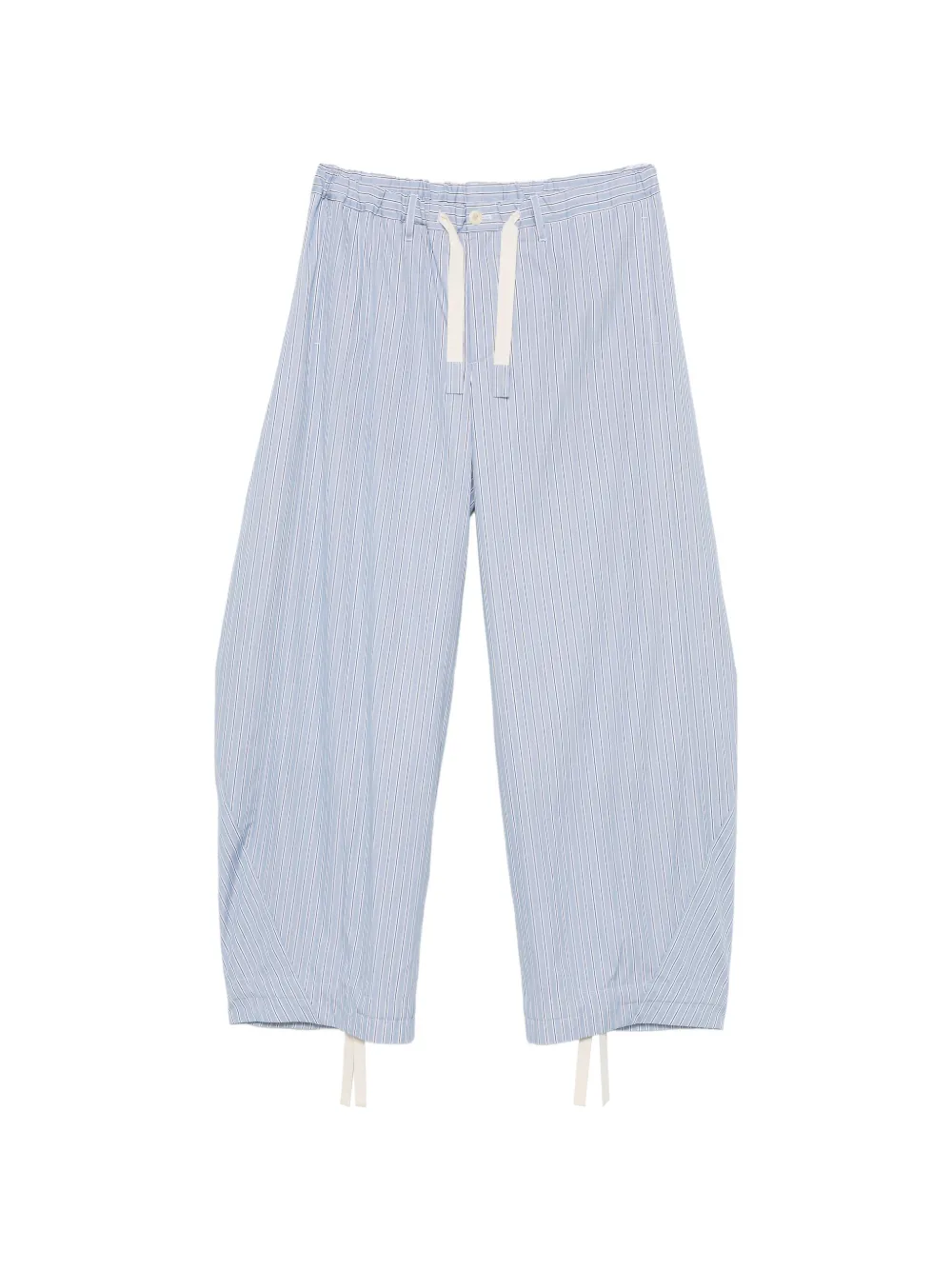 sacai striped drawstring-waist trousers - Blu