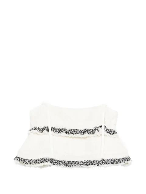 sacai tiered frayed-edge top