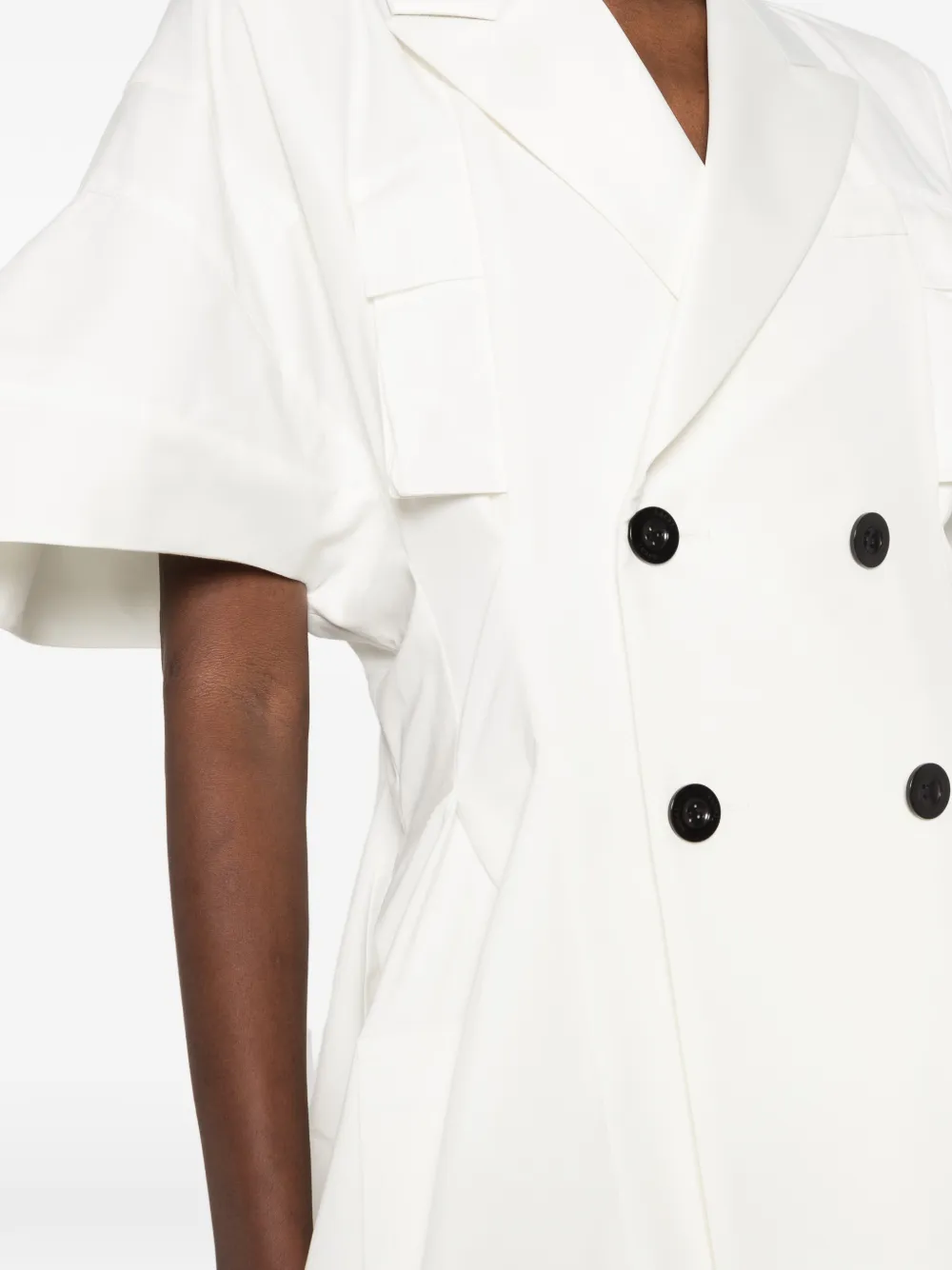 sacai Flared jurk met dubbele rij knopen Zwart