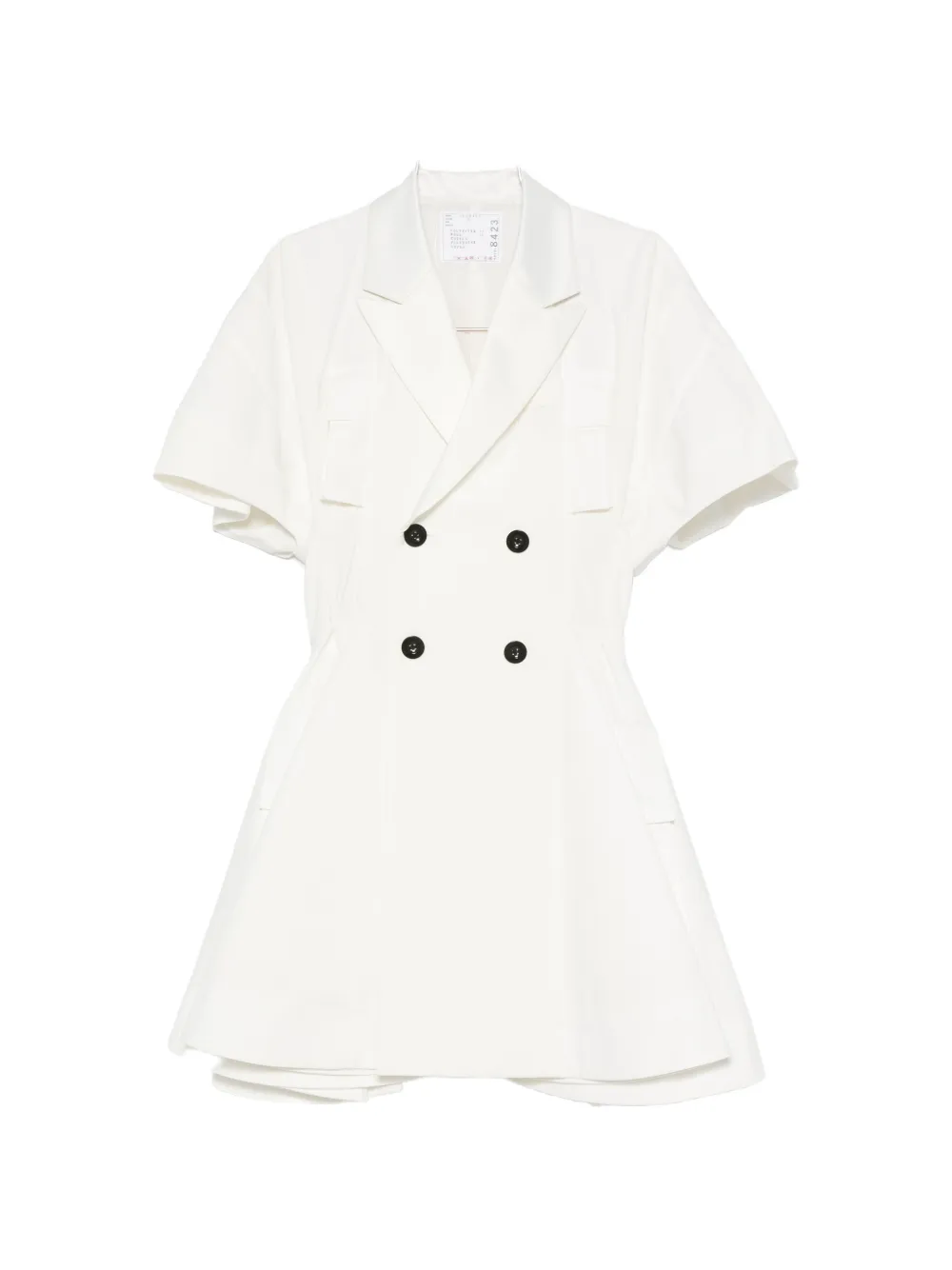 sacai double-breasted flared dress - Schwarz