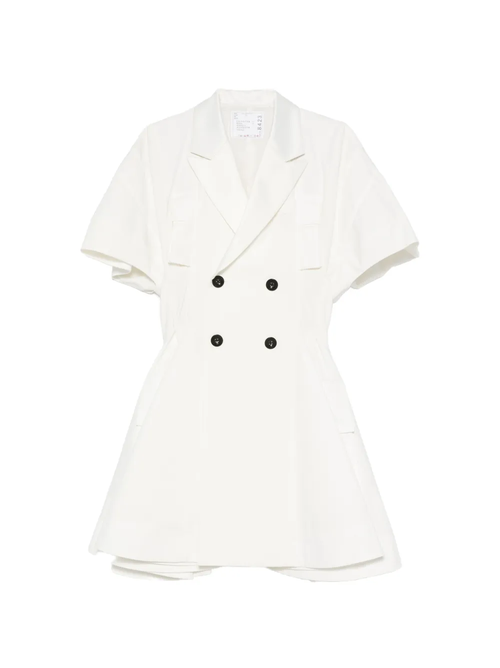 sacai double-breasted flared dress - Schwarz