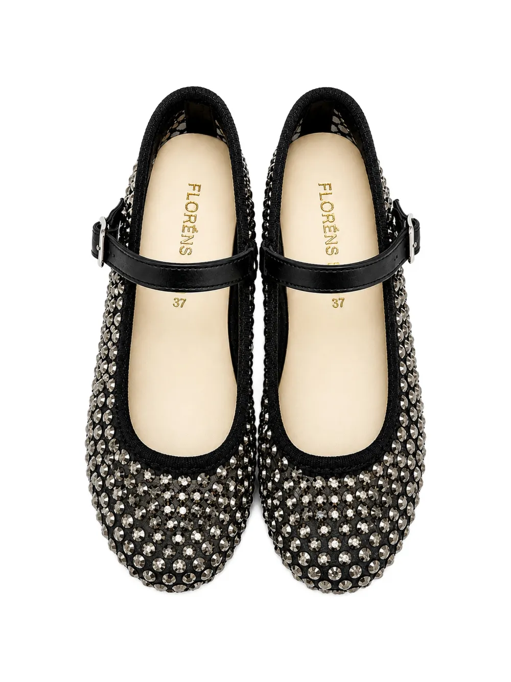 Florens rhinestone-embellished ballet flats Zwart