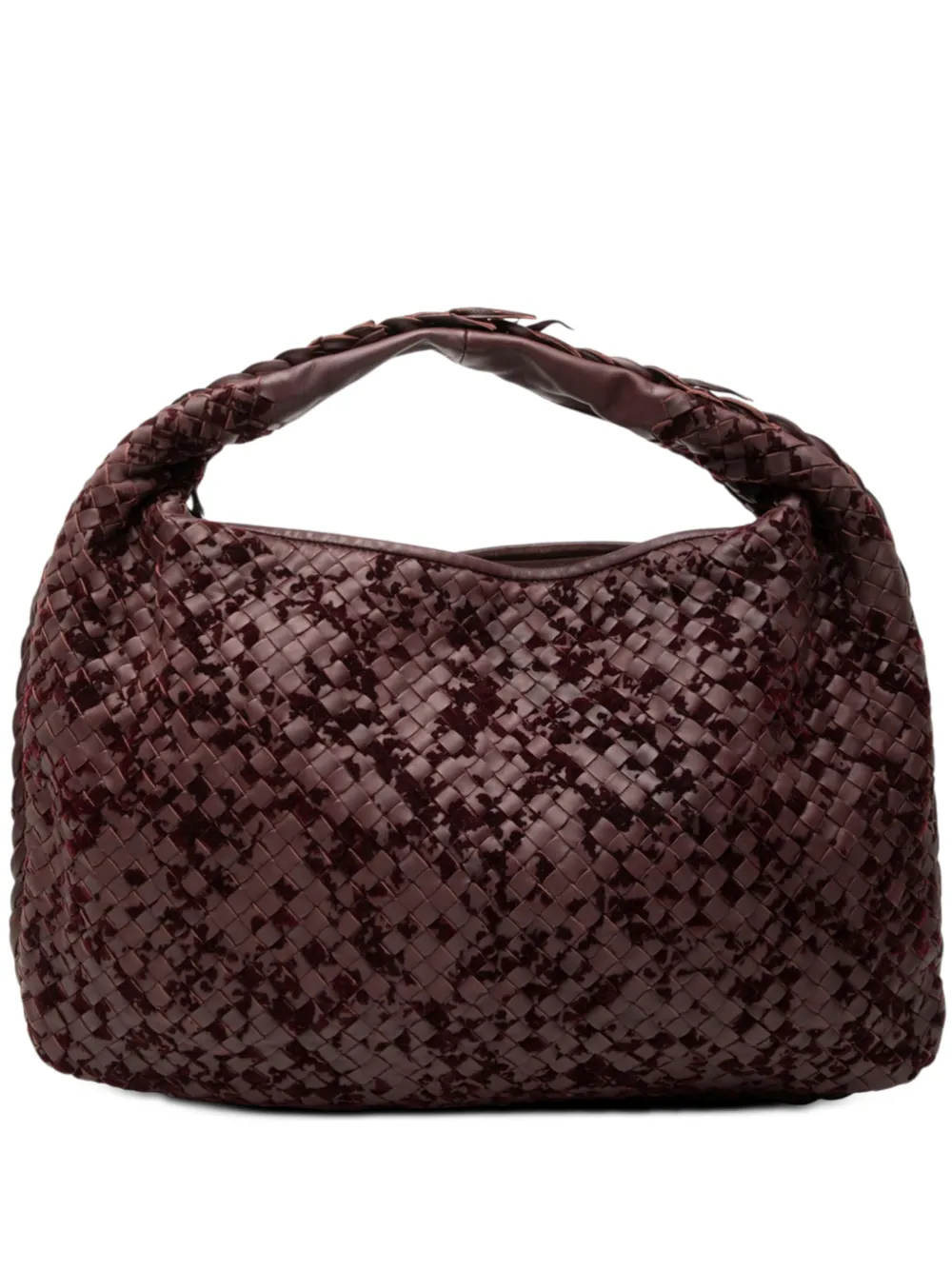 Bottega Veneta Pre-Owned 2012-2026 Medium Velvet Speckled Nappa Intrecciato Veneta hobo bag - Red