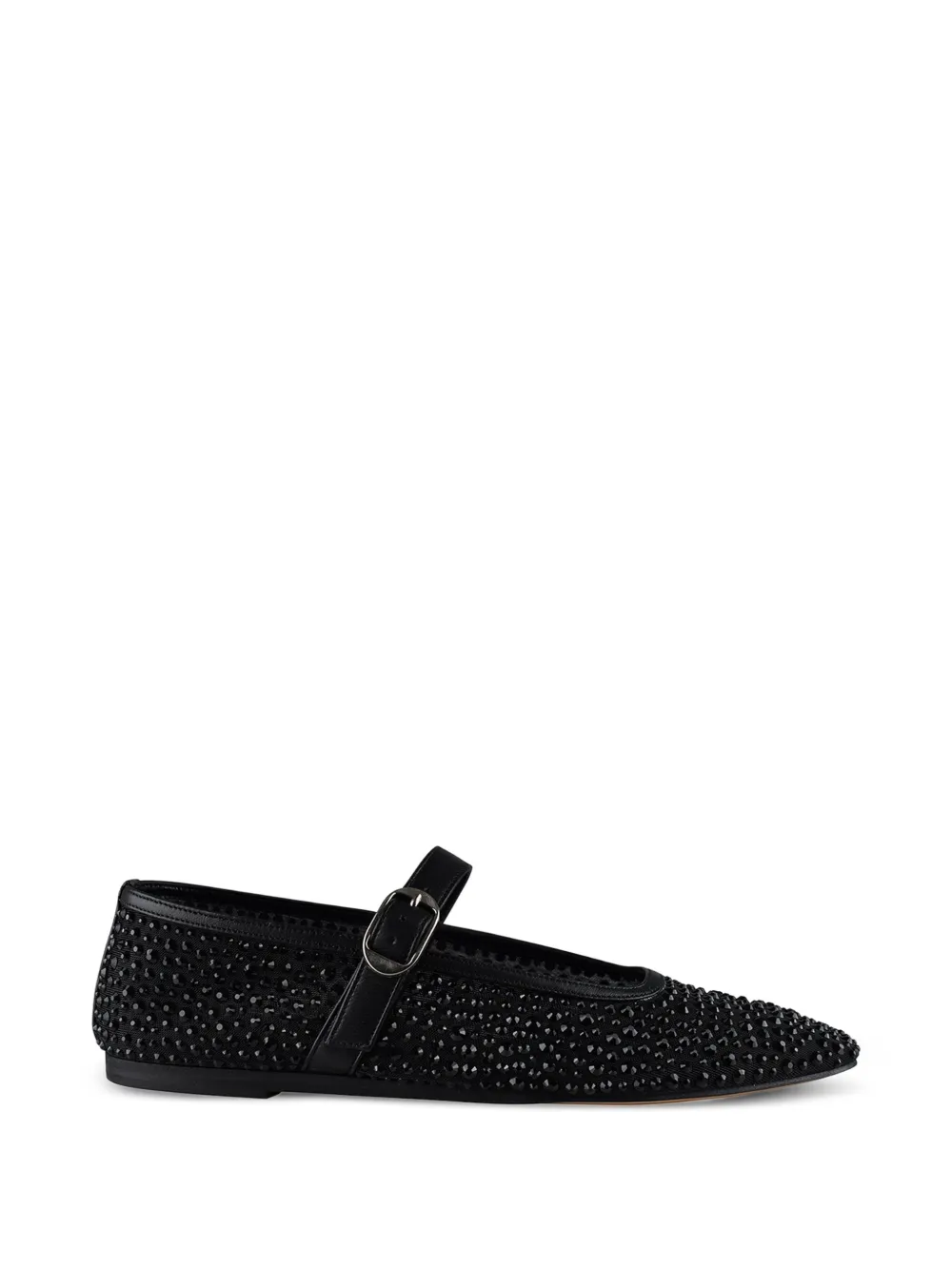 Le Monde Beryl Ballerine con decorazione di cristalli - Nero