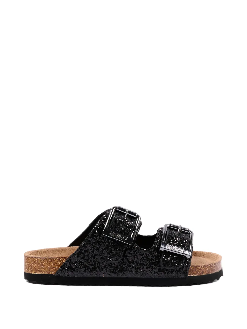 Colors Of California Leren sandalen met gesp Zwart
