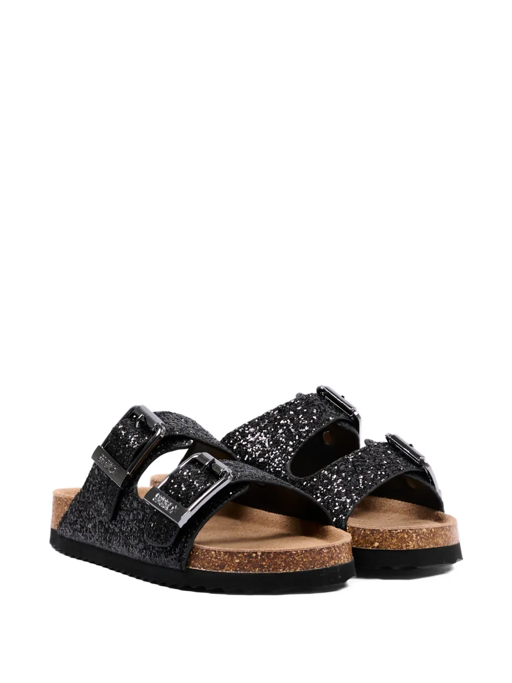 Colors Of California Leren sandalen met gesp Zwart